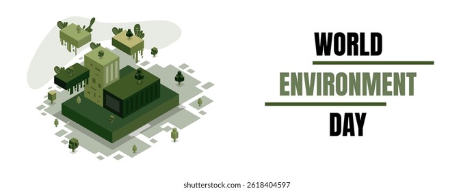 Dia mundial do ambiente com vetor estilo isométrico