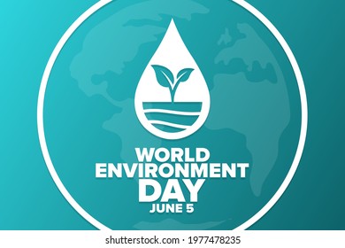 World Environment Day. June 5. Holiday concept. Template for background, banner, card, poster with text inscription. Vector EPS10 illustration