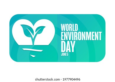 World Environment Day. June 5. Holiday concept. Template for background, banner, card, poster with text inscription. Vector EPS10 illustration