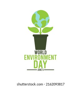 World environment day. June 5. Earth in a potted plant on white background.