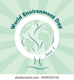 world environment day, june 5, vector banner, poster, card