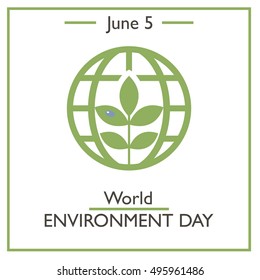 World Environment Day, June 5. Vector illustration for you design, card, banner, poster and calendar