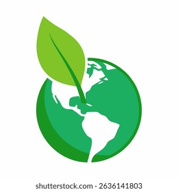 World Environment Day, Leaf icon, vector illustration on white background
