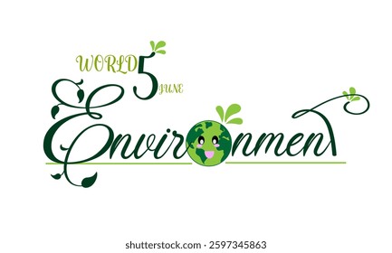 World Environment Day  Letter concept illustration  background vector. 