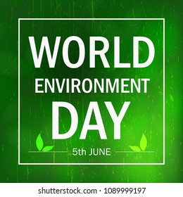 World Environment Day. Lettering card. Poster, cover, card, print design Environment Day. Vector illustration