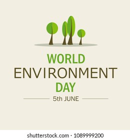 World Environment Day. Lettering card. Poster, cover, card, print design Environment Day. Vector illustration