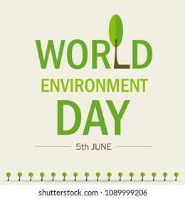 World Environment Day. Lettering card. Poster, cover, card, print design Environment Day. Vector illustration