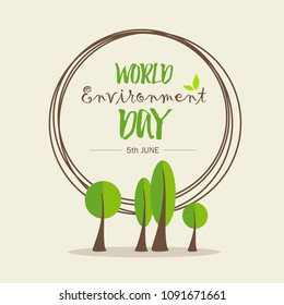 World Environment Day. Lettering card. Poster, cover, card, print design Environment Day. Vector illustration
