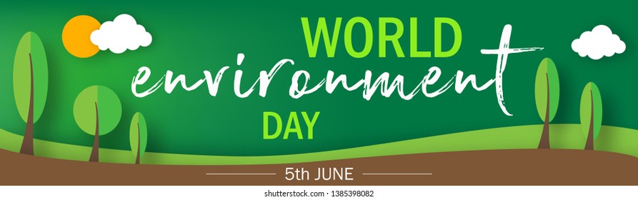 World Environment Day. Lettering card. Poster, cover, card, print design Environment Day. Vector illustration
