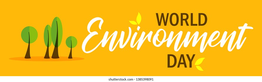 World Environment Day. Lettering card. Poster, cover, card, print design Environment Day. Vector illustration
