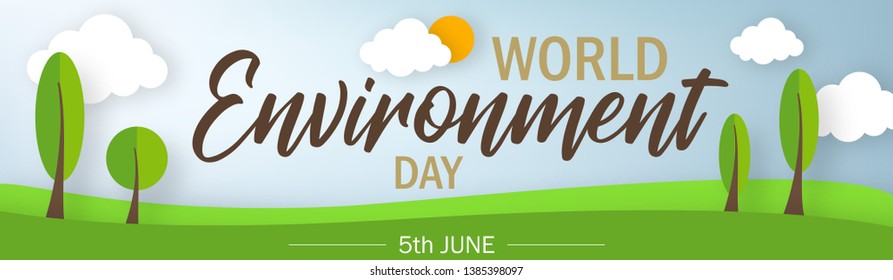 World Environment Day. Lettering card. Poster, cover, card, print design Environment Day. Vector illustration
