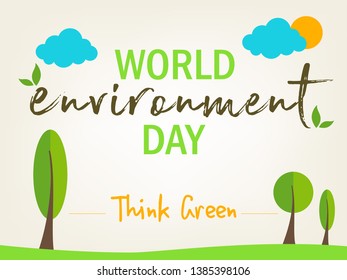 World Environment Day. Lettering card. Poster, cover, card, print design Environment Day. Vector illustration
