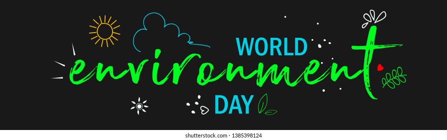 World Environment Day. Lettering card. Poster, cover, card, print design Environment Day. Vector illustration
