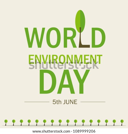 World Environment Day. Lettering card. Poster, cover, card, print design Environment Day. Vector illustration