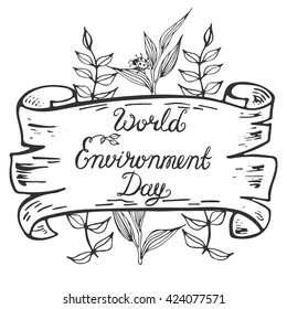 World Environment Day Lettering Poster Save Stock Vector (royalty Free 