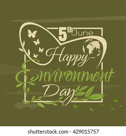 World Environment Day lettering. Poster, cover, card, print design Environment Day. Vector illustration