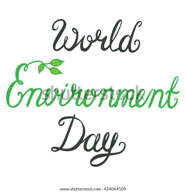 World Environment Day Lettering Poster Save Stock Vector (Royalty Free ...