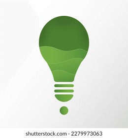 world environment day light bulb concept. environment sustainable with light bulb shape and landscape, garden in form save the planet and energy, vector. environmental for eco friendly banner.