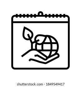 world environment day line icon vector. world environment day sign. isolated contour symbol black illustration