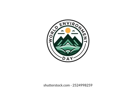 World environment day logo design template, planet Earth with plant logo design, green earth planet concept, icon, world ecology, nature global protect, logo eco environment, globe with leaf