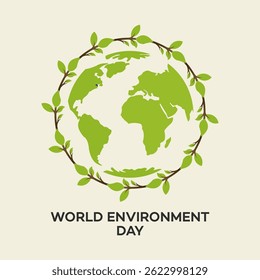 World Environment Day Logo with Earth and Trees
