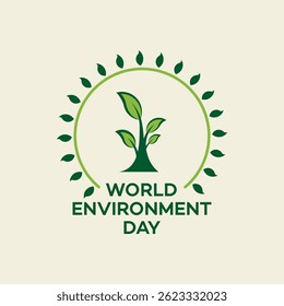 World Environment Day Logo with Earth and Trees
