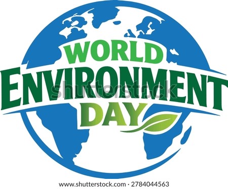 World environment day logo with globe and green leaf icon