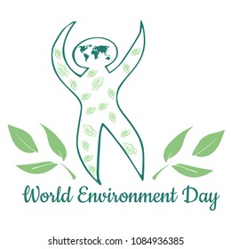 World Environment Day, logo man thinks about nature