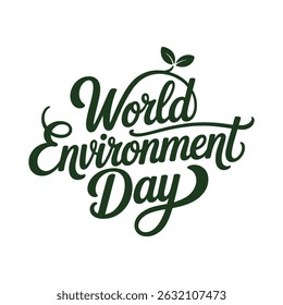World Environment Day A minimalist typography, calligraphy design silhouette vector illustration 