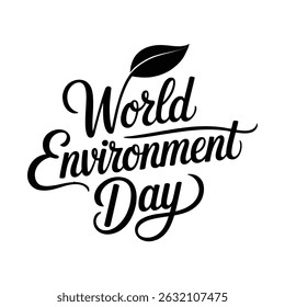 Dia Mundial do Meio Ambiente Uma tipografia minimalista, caligrafia design silhueta vetor ilustração 