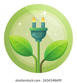 World environment day. Natural energy plug for Ecology and Environmental Help The World With Eco-Friendly Ideas. Vector illustration on white background.