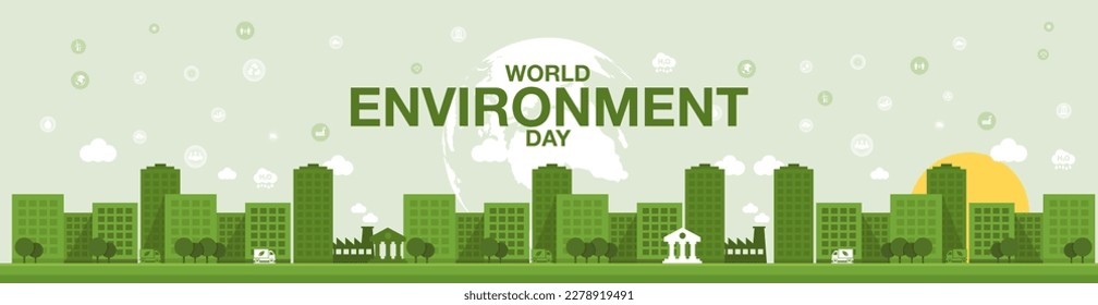 world environment day Nature environment vector concept of nature, ecology, organic, environmental sign. Billboard or web banner of clean green environment with grunge style.