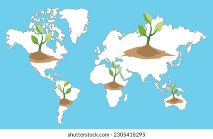   World Environment Day, newly growing plants background