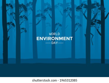 World Environment Day With Night Forest