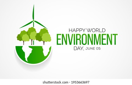 World Environment day is observed every year on June 5, it has been a flagship campaign for raising awareness on environmental issues emerging from marine pollution, human overpopulation. vector art.