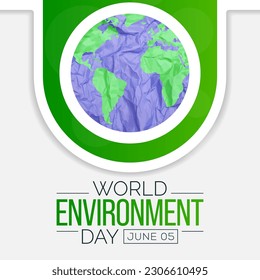 World Environment day is observed every year on June 5, it has been a flagship campaign for raising awareness on environmental issues emerging from marine pollution, human overpopulation. vector art