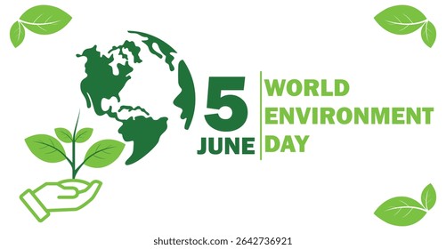 World environment day is observed every year in june 5. Vector template for banner, greeting card, poster with background. Vector illustration.