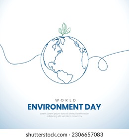 World Environment Day On Gradient Background. World Environment Day Greetings Post design for Social Media.