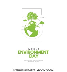 World Environment Day On White Background. Vector Illustration.