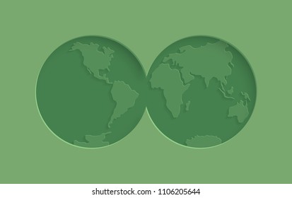 World Environment day paper cut concept