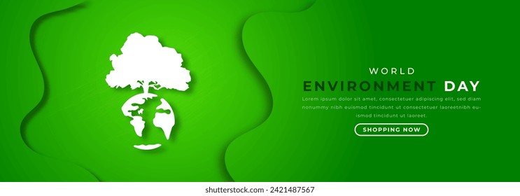 World Environment Day Paper cut style Vector Design Illustration for Background, Poster, Banner, Advertising, Greeting Card