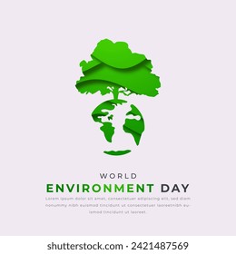 World Environment Day Paper cut style Vector Design Illustration for Background, Poster, Banner, Advertising, Greeting Card