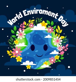 World Environment Day. The perfect world. It means preserving the world in its entirety, not doing anything that will damage the world. Can use in media and social media. Vector illustration