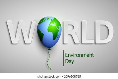 World Environment day with Planet Earth world balloon.