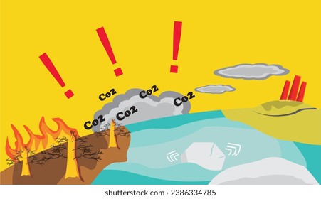 Día mundial del medio ambiente. planeta mundo en humo. calentamiento global. efecto invernadero de CO2 .eart con motivo de la destrucción