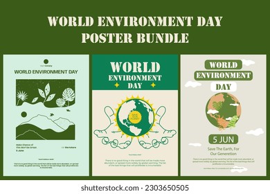 Plantilla de paquete de pósters del Día Mundial del Medio Ambiente