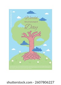 World Environment Day Poster or Card for Social Media Post Green Campaign