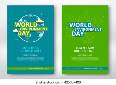 World Environment Day Poster Design Template. Vector Illustration