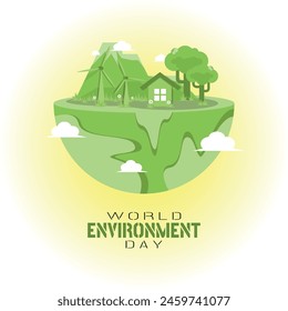 World Environment Day poster with environmentally friendly concept