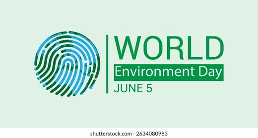 world environment day poster and logo design. finger print globe. abstract vector illustration.